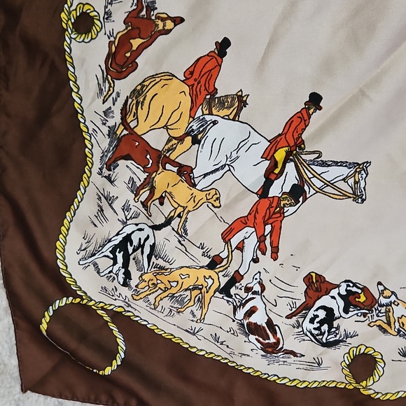 Equestrian Hunt Themed Silk Scarf - Picture 7 of 12